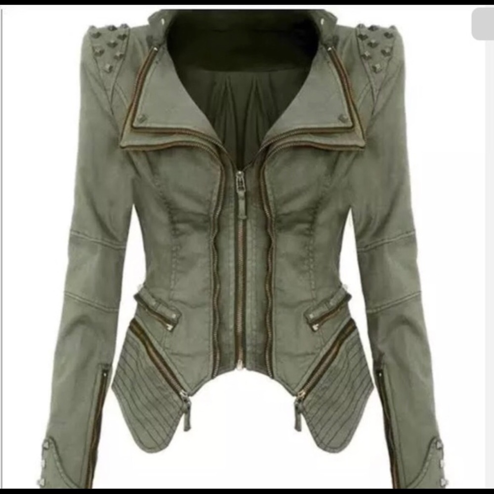 Green Moto jacket Sz s